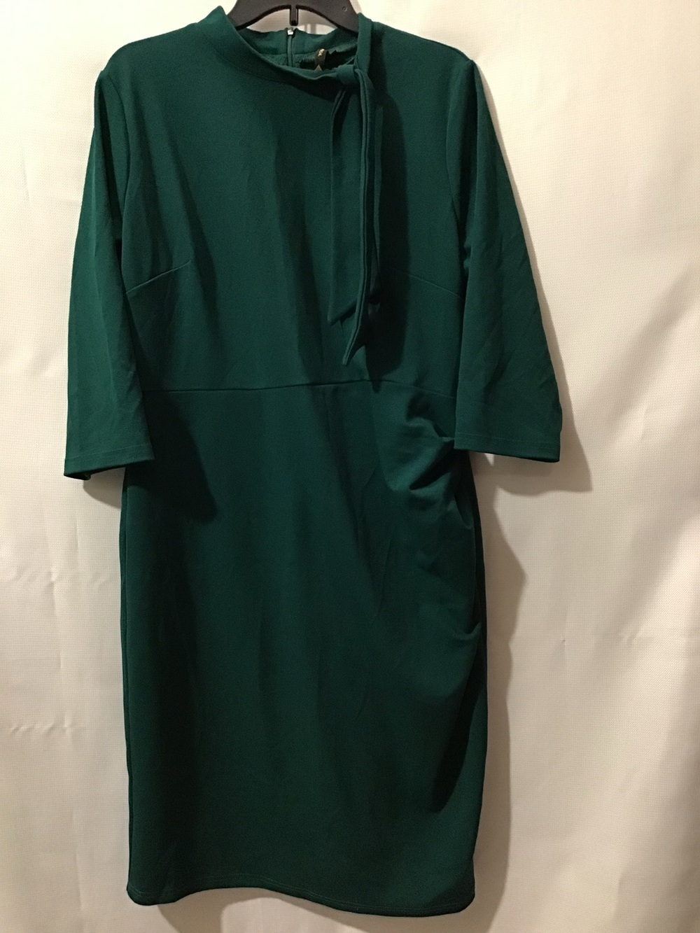 551 Miusol Emerald Green Midi Dress with Neck Tie